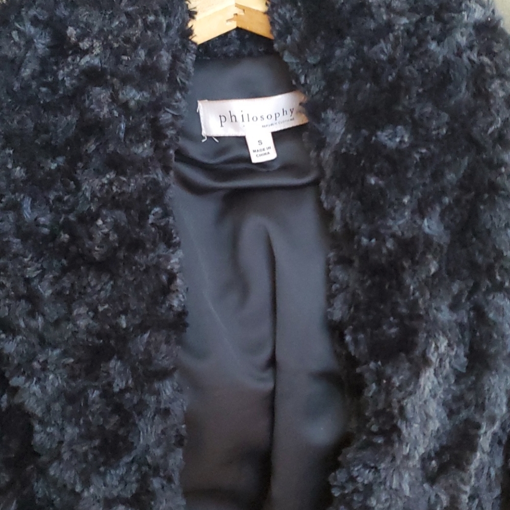 Philosophy Black Furry Jacket